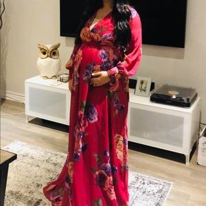 FASHION NOVA FLORAL MATERNITY DRESS